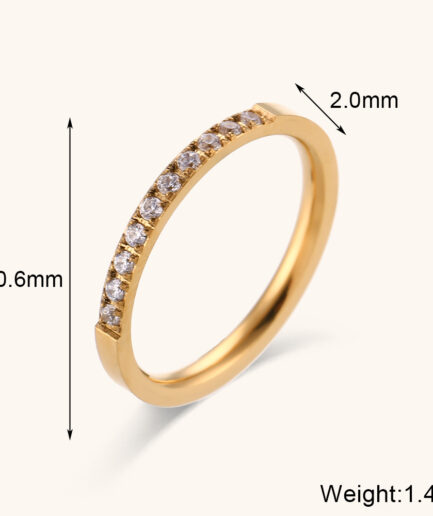 Single-Row Zircon Ring