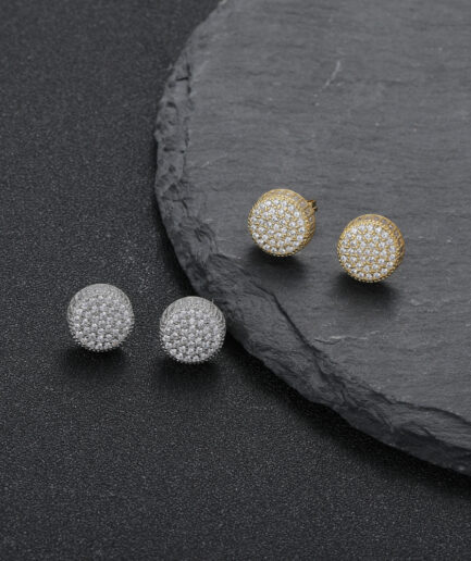 Circle Stud Earrings (Gold Plated)