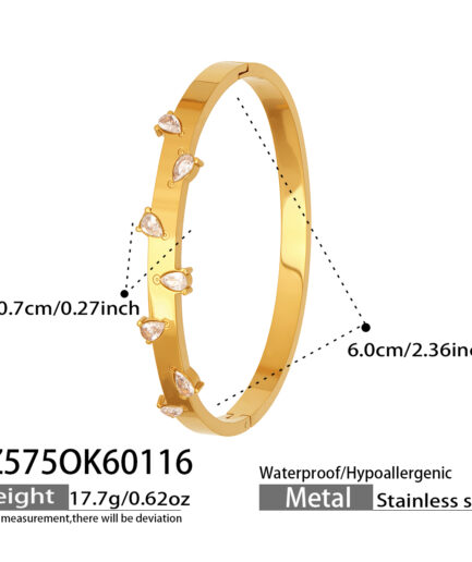 Tear Drop Gold Bangle