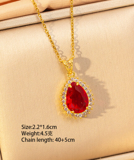 Red Water Drop Necklace